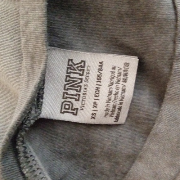 PINK Victoria's Secret Gray Short Sleeve Tee Burnout Womens Xs - Picture 4 of 7